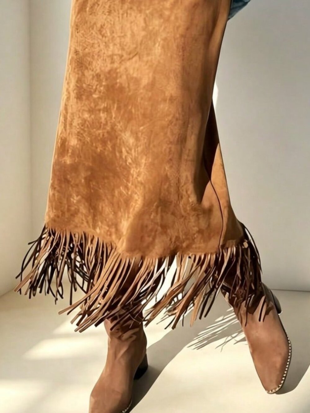 Camel Elegant Women's Long Plain Pencil Skirt - Picture 2 of 2
